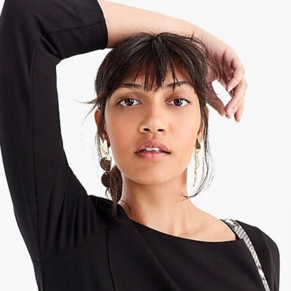 J. Crew NWT Fit & Flare Sheath Dress Stretch Ponte Knit Black SZ 2 - Picture 8 of 16